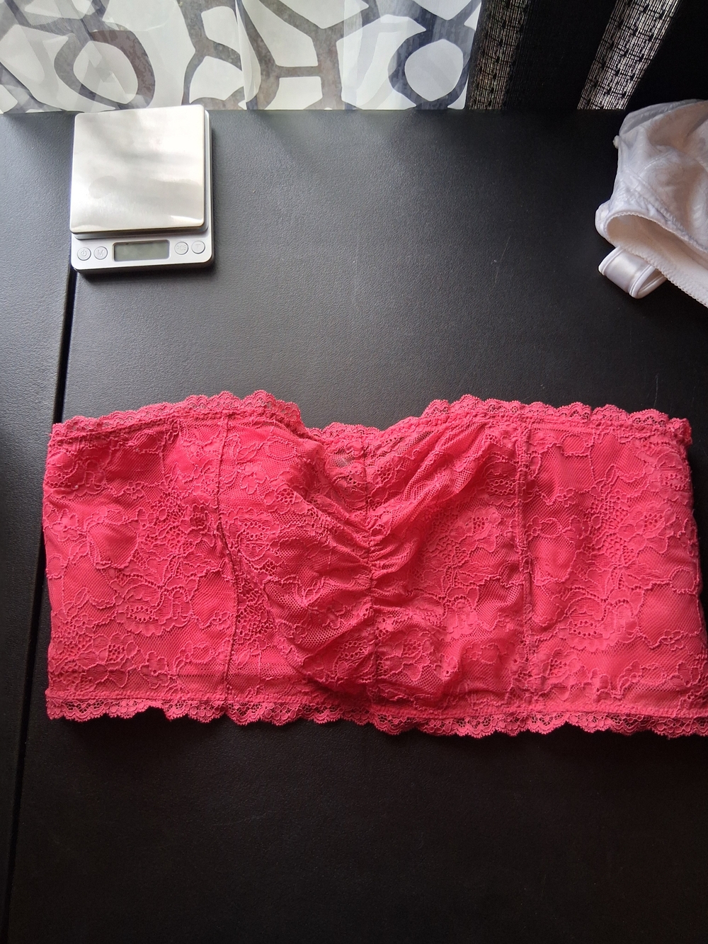 Torrid Curve Lace Strapless Bandeau Bralette in Bright Coral